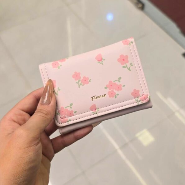 Floral PU Leather Trifold Wallet