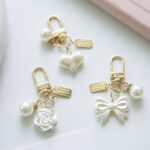 Aesthetic White & Golden Keychain