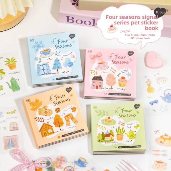 20 Sheets Four Seasons Signal PET Decorative Sticker Pack