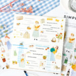 6PCS Vintage PET Character Stickers for Journals & Scrapbooks