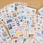 20 Sheets Cute Whimsical Scene Sticker Pack for Bullet Journals