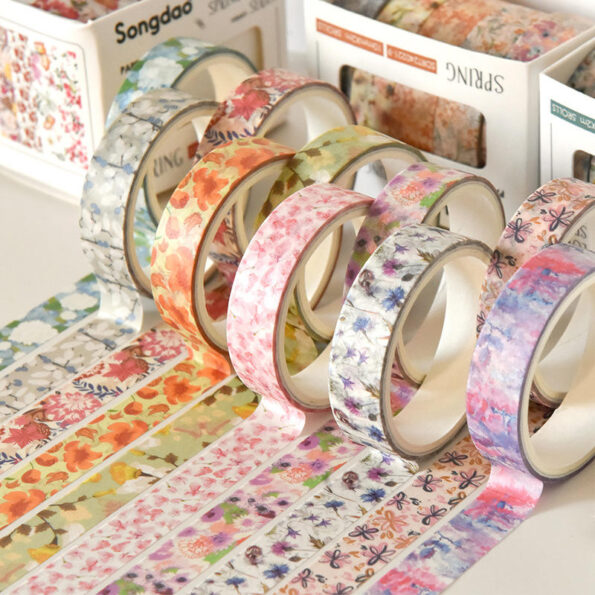 5PCS Floral Washi Tape Set for Scrapbooking & Journals