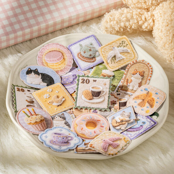 45 Sheets Little Garden Yarn Series Decorative Label Sticker Pack