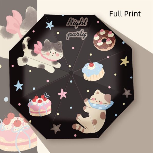 Cute Cat Sunny & Rainy Automatic Umbrella