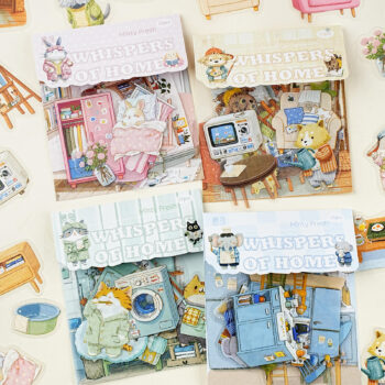 15 Sheets Whispers of Home Cute Cartoon PET Journal Stickers