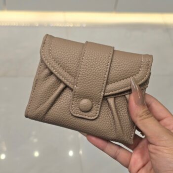 Classy PU Leather Bifold Wallet with Magnetic Snap (Wallet- 084 Khaki)