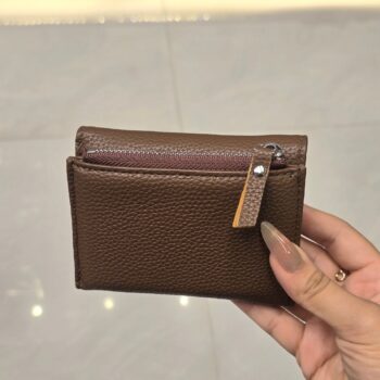 Soft Leather Trifold Front Chain Wallet( Wallet- 064 Brown)