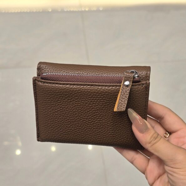 Soft Leather Trifold Front Chain Wallet( Wallet- 064 Brown)