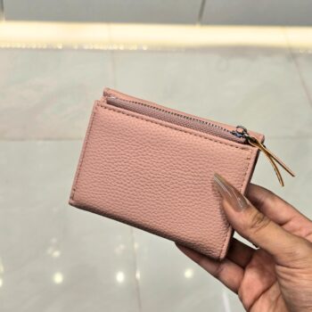 Soft Leather Trifold Front Chain Wallet (Wallet- 064 mauve)