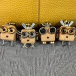 Wooden Aesthetic Robot Keychain