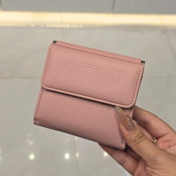 Mauve Textured Front Pocket Magnetic Bifold Wallet ( Wallet- 078)