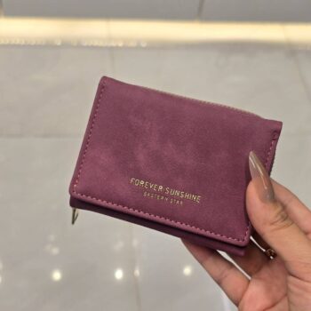 Embossed Design PU Leather Trifold Wallet with Back Chain ( Wallet- 083- Megenta)