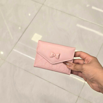 Bow Style Trifold Wallet( Wallet- 088 Pink)