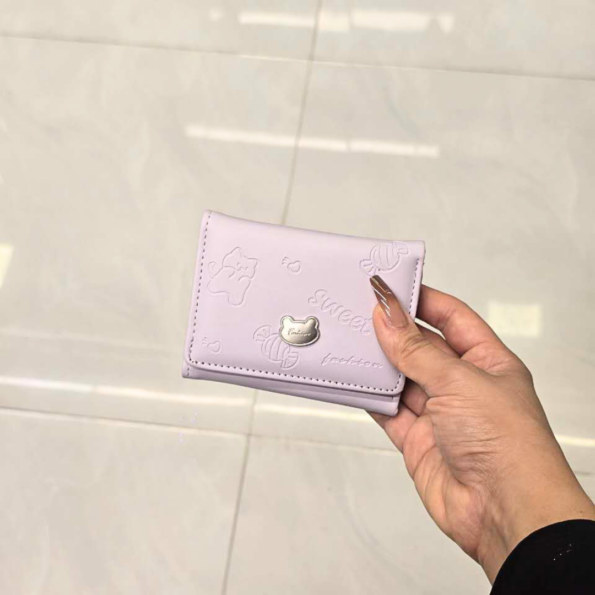 Cat embossed trifold wallet